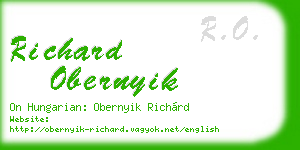 richard obernyik business card